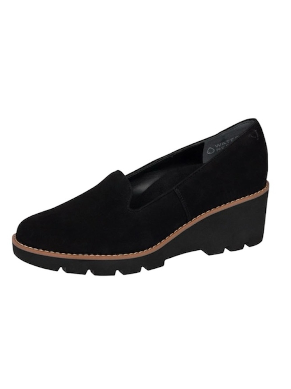 Vionic Willa Wedge Black Suede water repellent slip on women’s size 8